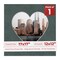 Dark Grey Suede Mat Board for 17x17 Frames - Heart Opening for 12x12 Photos